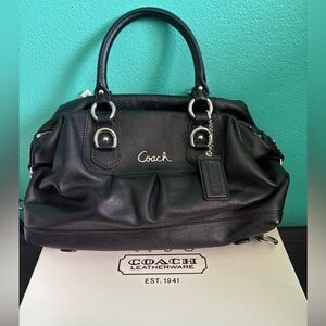 Coach ‘Ashley’ Black Leather Satchel